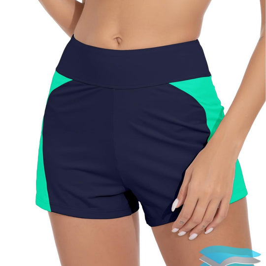 Damen Hochgeschnittene Sport-Badeshorts mit elastischem Bund EB
