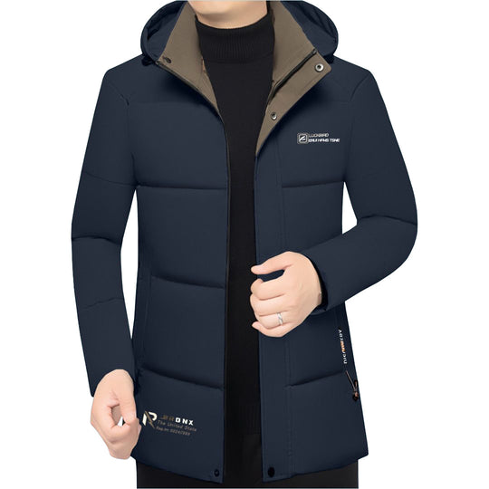Herren Wattierte Stehkragenjacke mit wasserabweisender Oberfläche und Reißverschlusstaschen EB