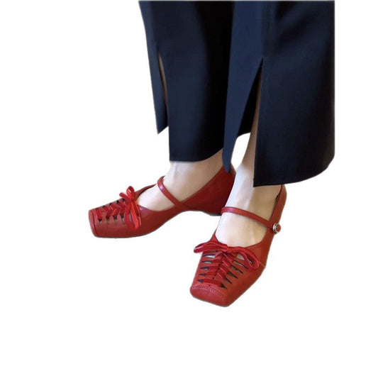 Damen elegante Mary Jane Schuhe mit Glanzfinish EB