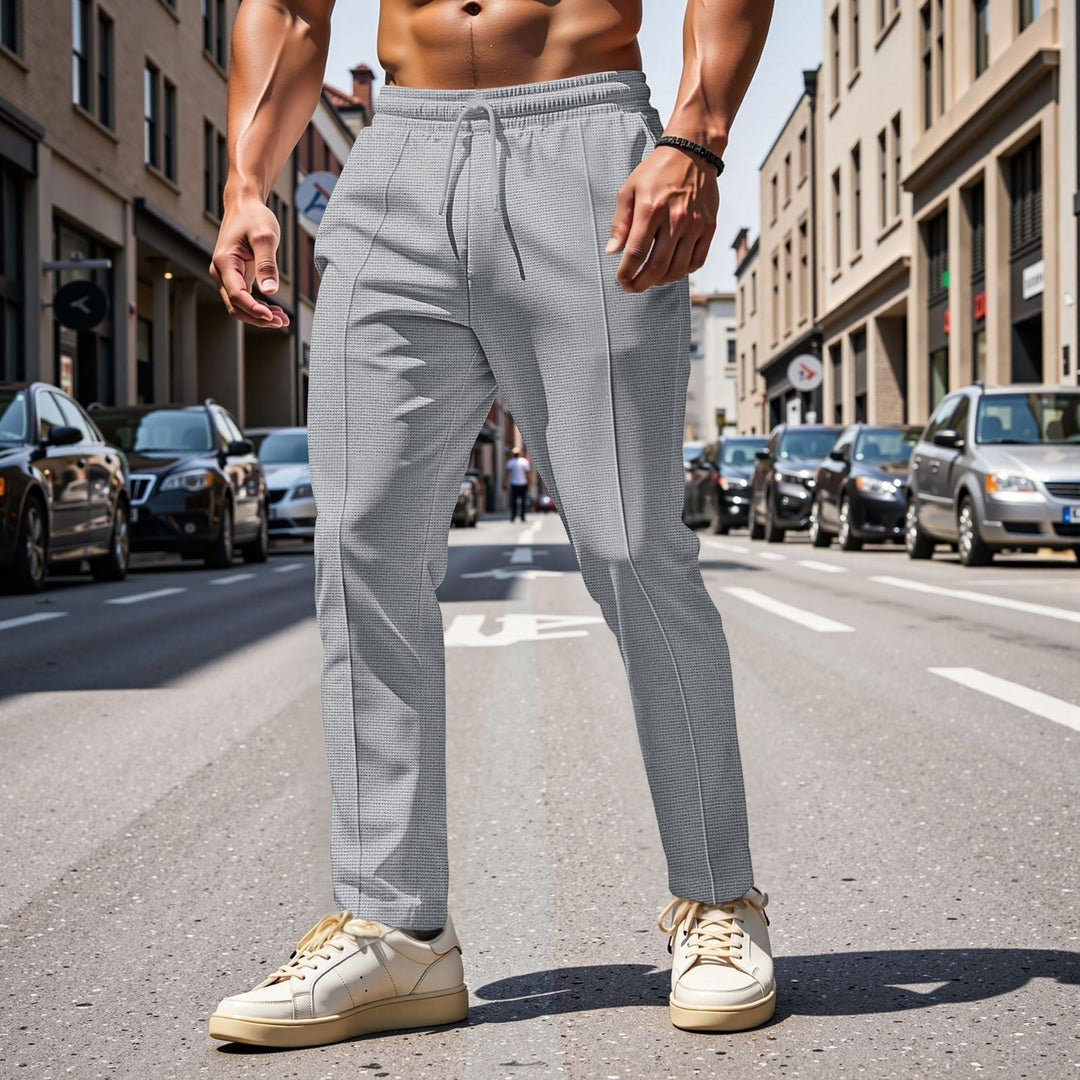 Herren elegante Freizeithose mit elastischem Bund und seitlichen Taschen EB