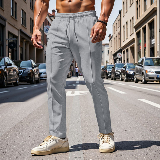 Herren elegante Freizeithose mit elastischem Bund und seitlichen Taschen EB