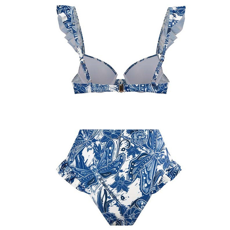 Damen Bikini-Set mit eleganter Rüschendetailierung und stylischem Überrock EB