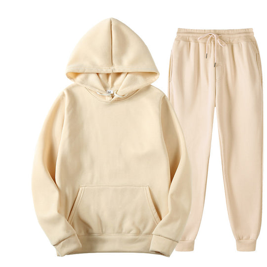 Unisex nan gemütliches Hoodie-Jogginganzug-Set mit Kängurutasche, elastischem Tunnelzugbund und gerippten Bündchen EB