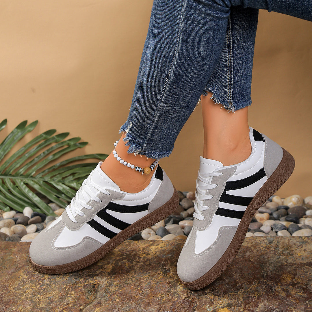 Damen sportliche Sneakers mit atmungsaktiver Oberflächenstruktur und rutschfester Laufsohle EB