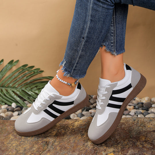 Damen sportliche Sneakers mit atmungsaktiver Oberflächenstruktur und rutschfester Laufsohle EB