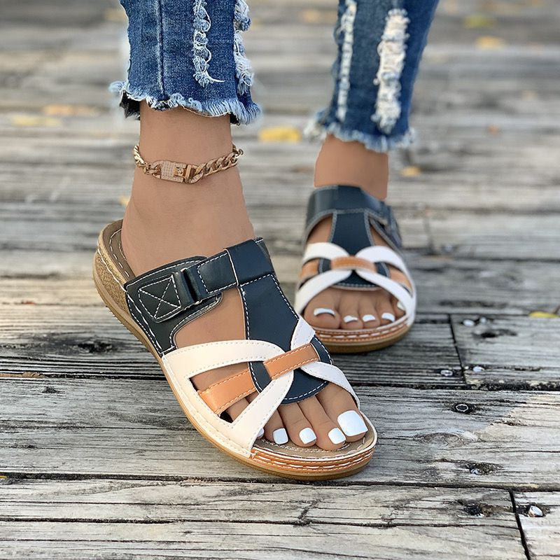 Damen eleganten Freizeitsandalen mit verstellbarem Riemen und ergonomischer Fußbettung EB