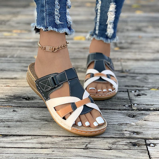 Damen eleganten Freizeitsandalen mit verstellbarem Riemen und ergonomischer Fußbettung EB