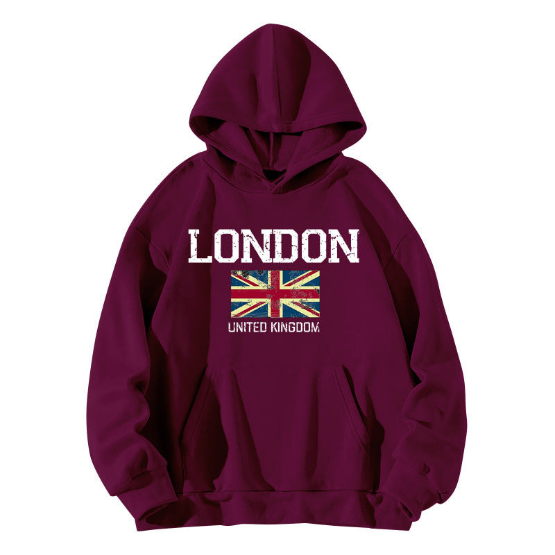 Damen Kapuzenpullover im urbanen London-Style mit Kängurutasche und gemütlichem Schnitt EB