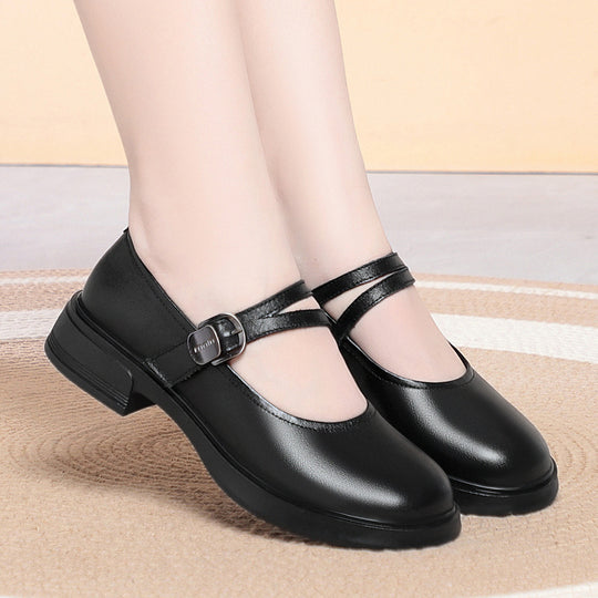 Damen Komfortable Ballerinas mit verstellbarem Riemen EB