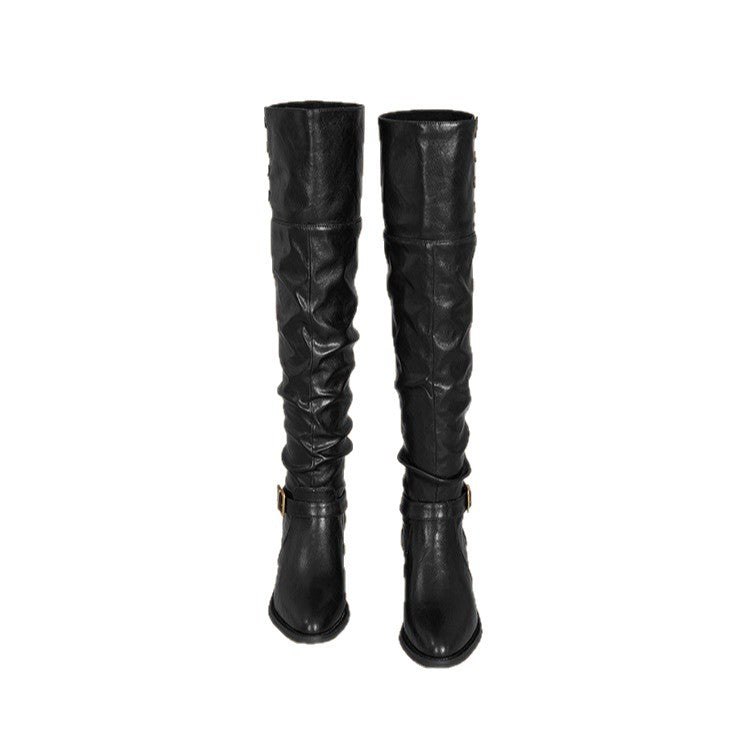 Damen Hochfront-Stiefel mit modischen Details und komfortablem Blockabsatz EB