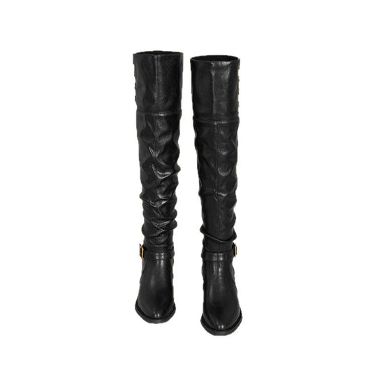 Damen Hochfront-Stiefel mit modischen Details und komfortablem Blockabsatz EB