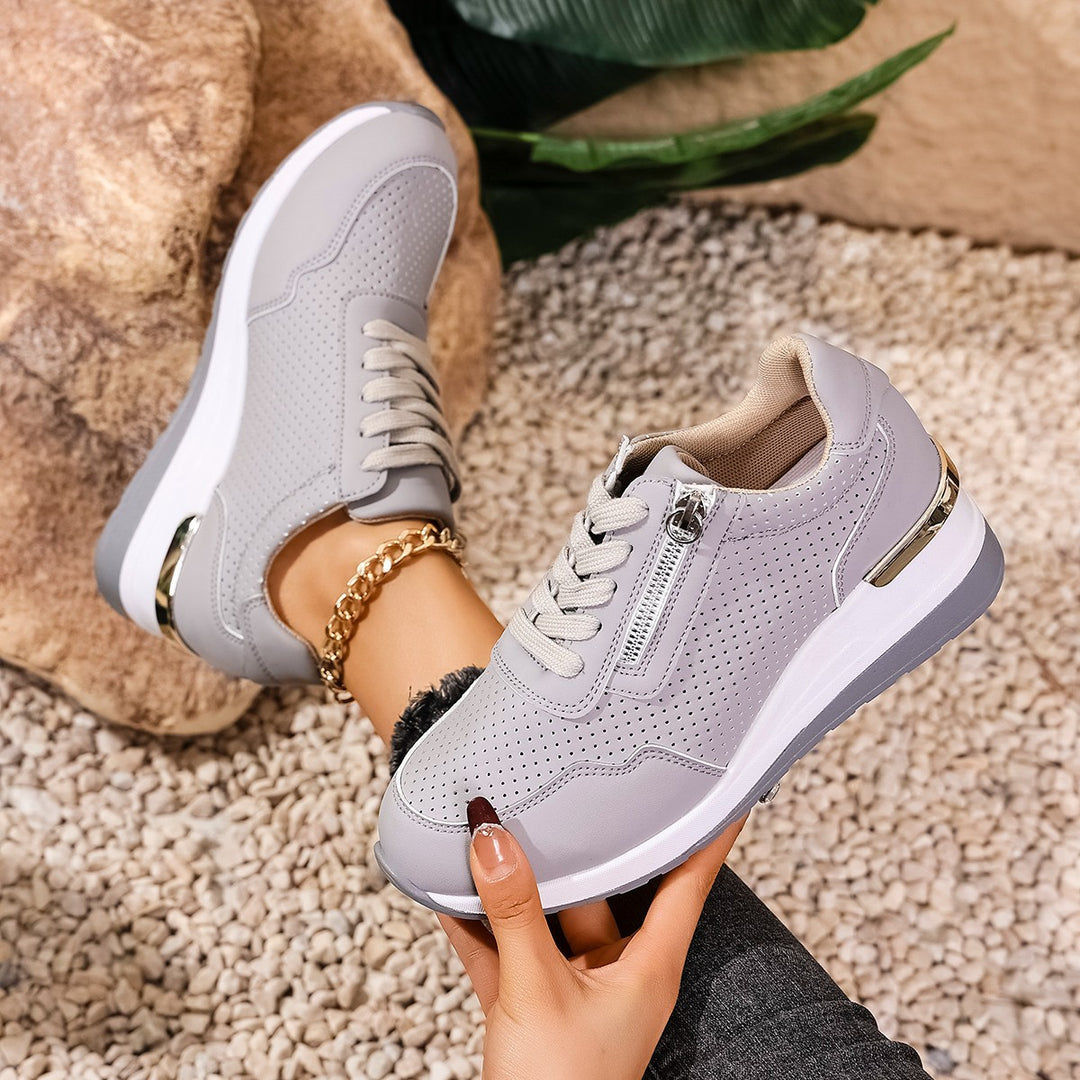 Damen atmungsaktive Sneakers mit modischen Akzenten EB