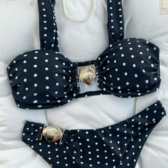 Damen Push-Up-Bikini mit Raffungen und eleganter Muschel-Detail EB