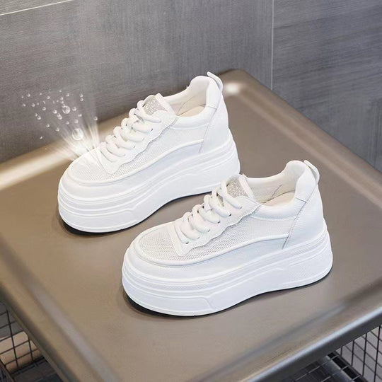 Damen Plateau-Sneaker mit modischen Mesh-Elementen und komfortabler Sohle EB