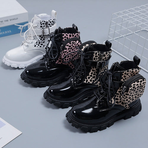 Damen modische und funktionale Stiefeletten mit seitlicher Tasche EB