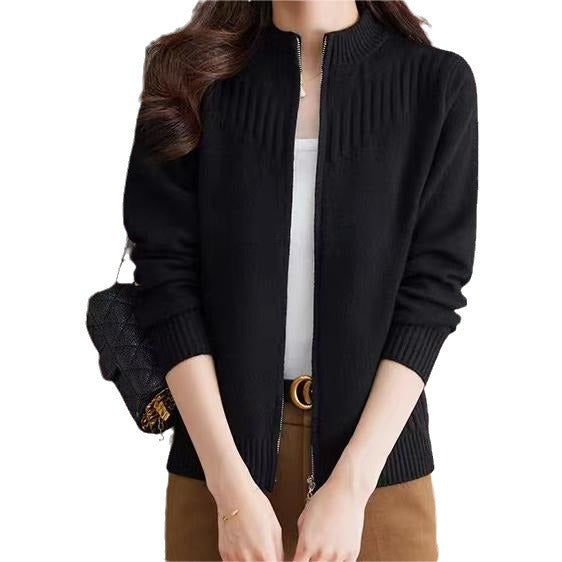 Damen Strickjacke mit hohem Kragen EB