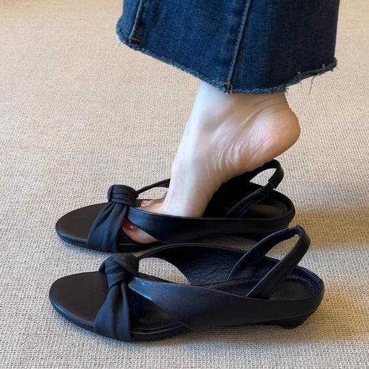 Damen Slingback-Sandalen mit modischem Knoten-Detail und komfortabler Fußbettgestaltung EB