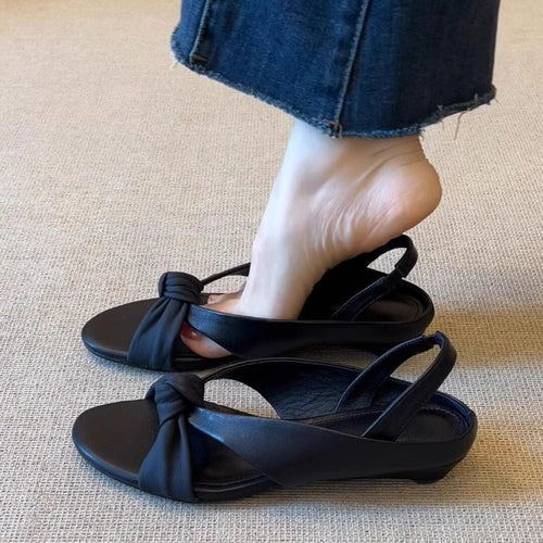 Damen Slingback-Sandalen mit modischem Knoten-Detail und komfortabler Fußbettgestaltung EB