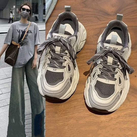 Damen Sportliche Sneakers mit strukturierter Oberflächenstruktur und hochkomfortabler Dämpfung EB