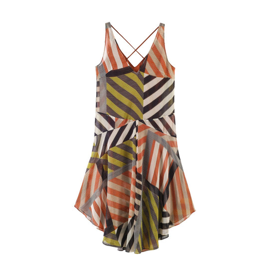 Damen Sommerliches Maxikleid mit modernem V-Ausschnitt und asymmetrischem Schnitt EB
