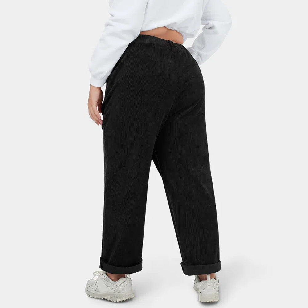 Damen Cordhosen mit weitem Bein und Bundfalten EB