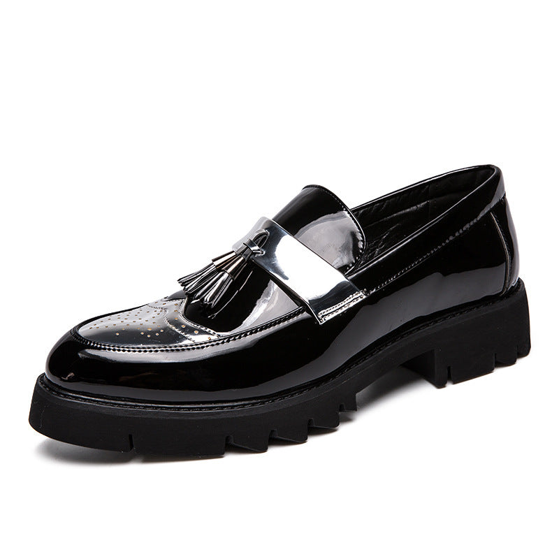 Damen Elegante und modische Mokassins mit Quasten und glänzendem Obermaterial EB
