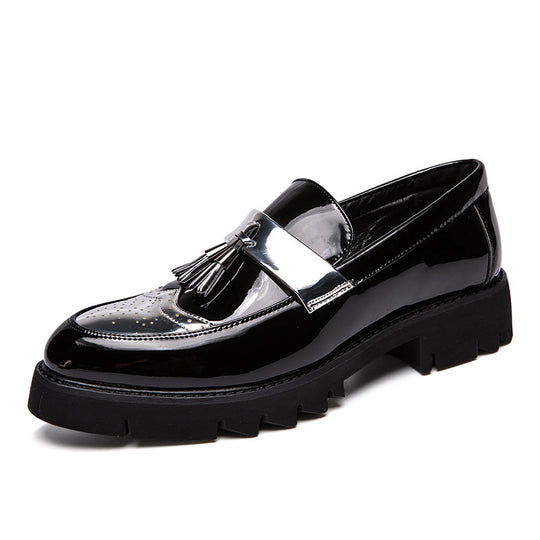 Damen Elegante und modische Mokassins mit Quasten und glänzendem Obermaterial EB