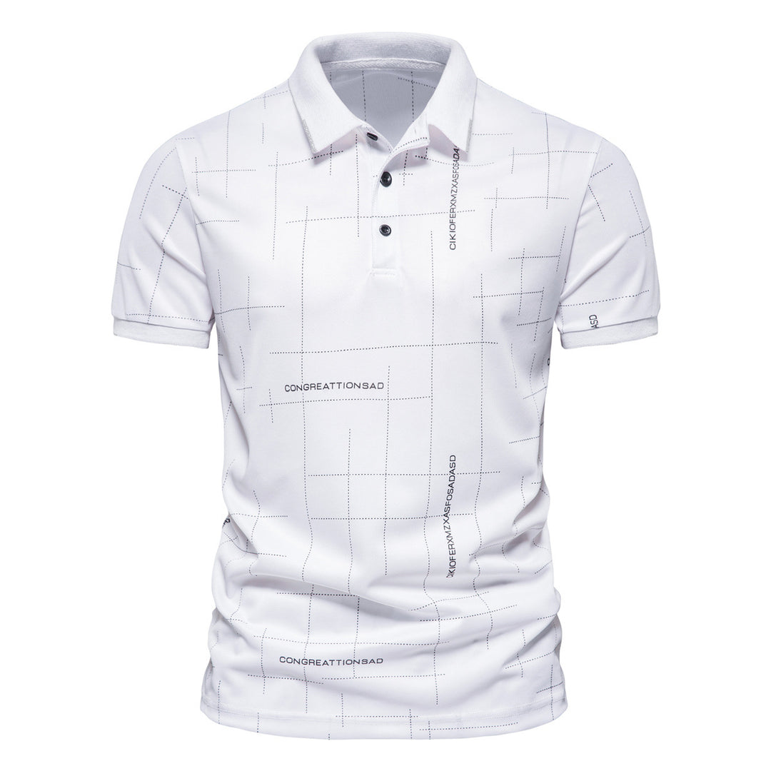 Herren Polohemd mit modernem Schnitt und grafischem Muster EB