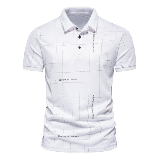 Herren Polohemd mit modernem Schnitt und grafischem Muster EB
