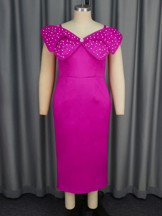 Damen Abendkleid mit auffälligen Rüschen und Glitzer-Details EB