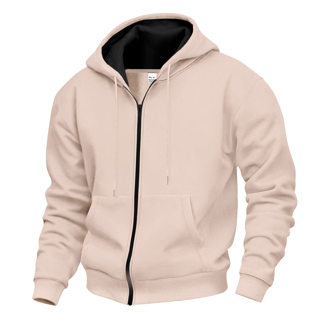 Herren Kapuzenpullover mit hoher Kragen- und doppellagiger Kapuze EB