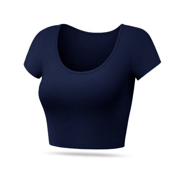 Damen Taillierte Rippstruktur Mischgewebe Cropped-Top