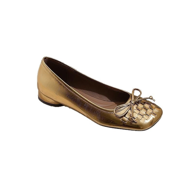 Damen Elegante Ballerinas mit geflochtener Vorderseite und bequemer Sohle EB