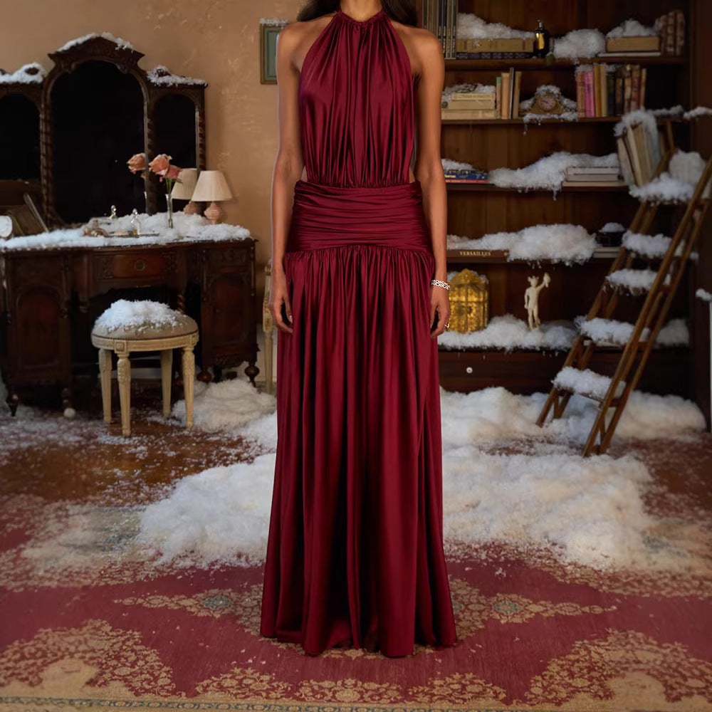 Damen Elegantes Abendkleid mit Raffung EB
