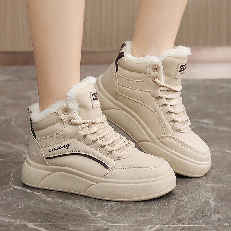 Damen hochflorige Sneakers mit kuscheligem Innenfutter EB