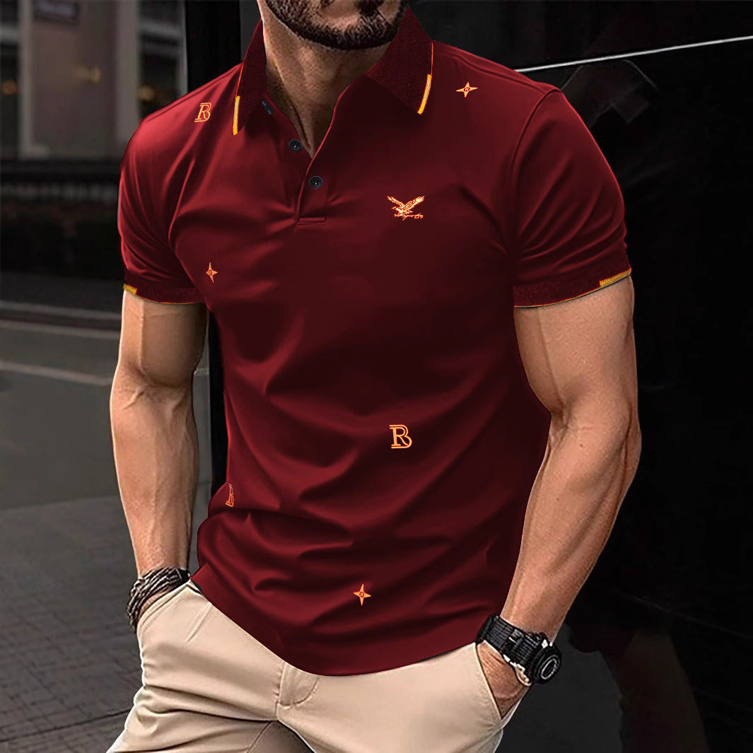 Herren Polohemd mit modischem Stickdesign und hochwertigem Stoff EB