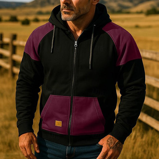 Herren Sportliche Kapuzenjacke mit Farbblockdesign EB