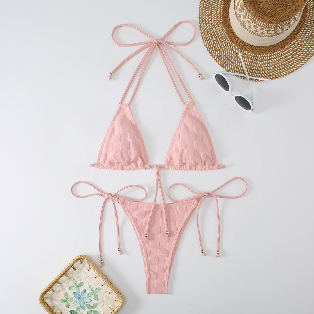 Damen Triangel-Bikini mit raffinierten Bindebändern EB