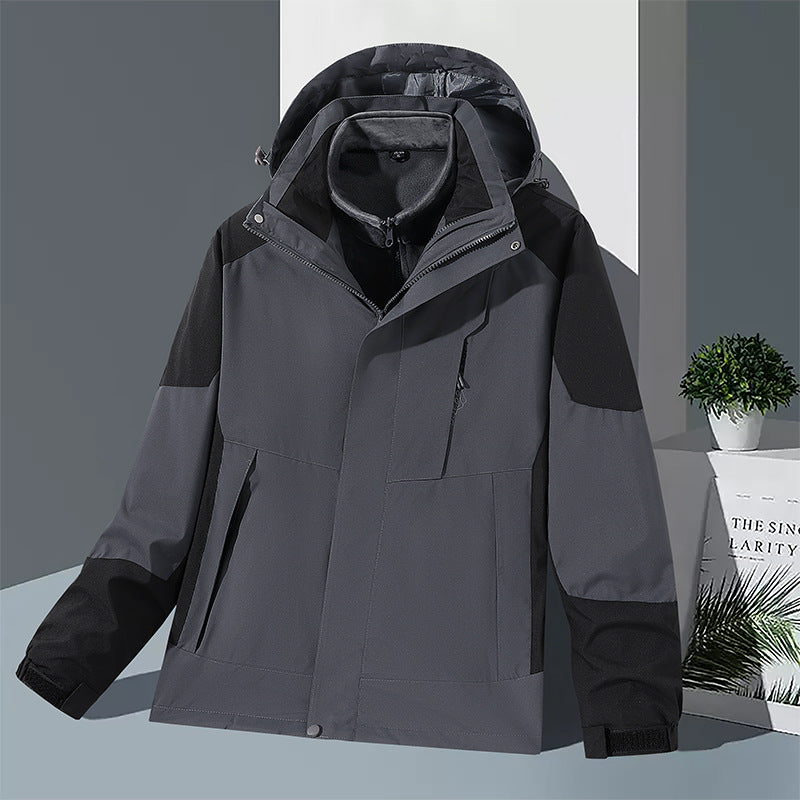 Herren winddichte Softshelljacke mit integriertem Microfleece-Innenlayer und verstellbarer Kapuze EB