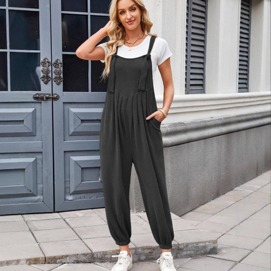 Damen Lässiger Jumpsuit mit praktischen Taschen EB