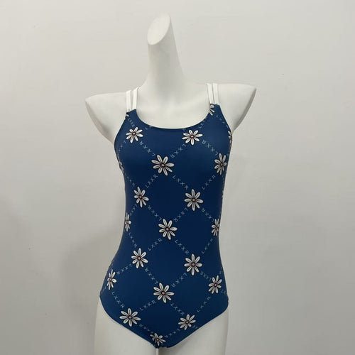 Damen Einteiler Badeanzug mit floralem Muster und verstellbaren Trägern EB