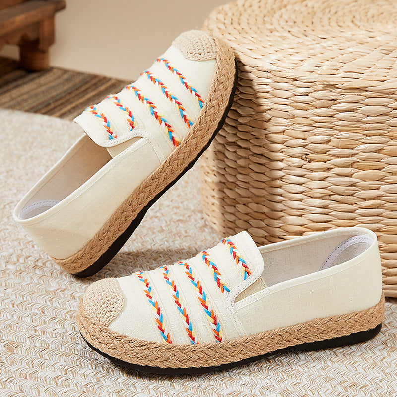 Damen Bequeme und modische Espadrilles mit flexibler Gummisohle EB