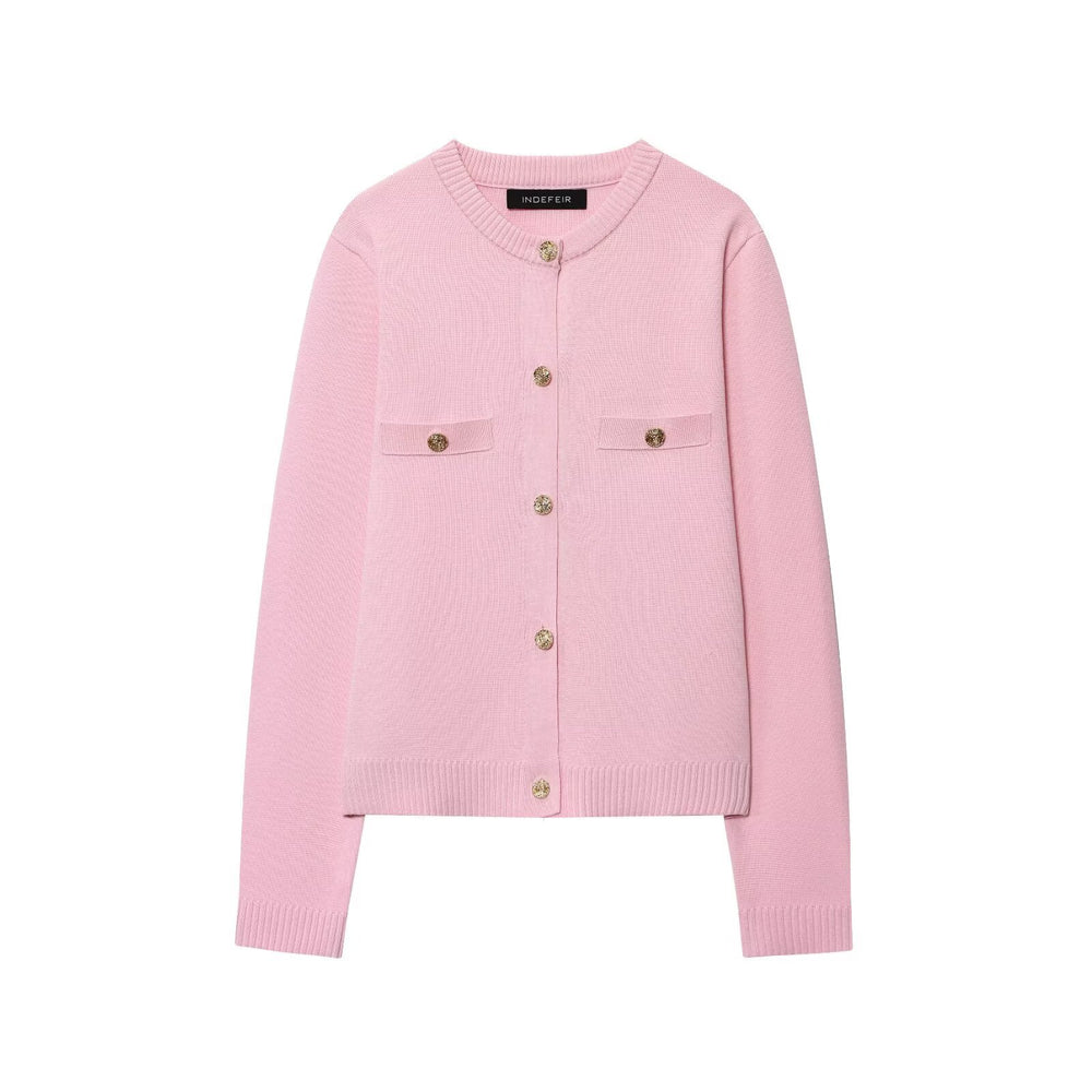 Damen Cardigan mit Knopfdetails und Brusttaschen EB