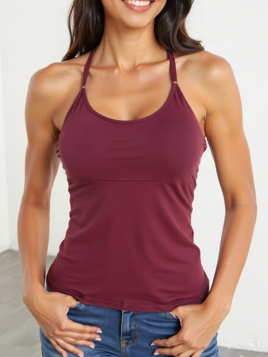 Damen körpernahes Sporttop mit verstellbaren Trägern und komfortablem Schnitt EB