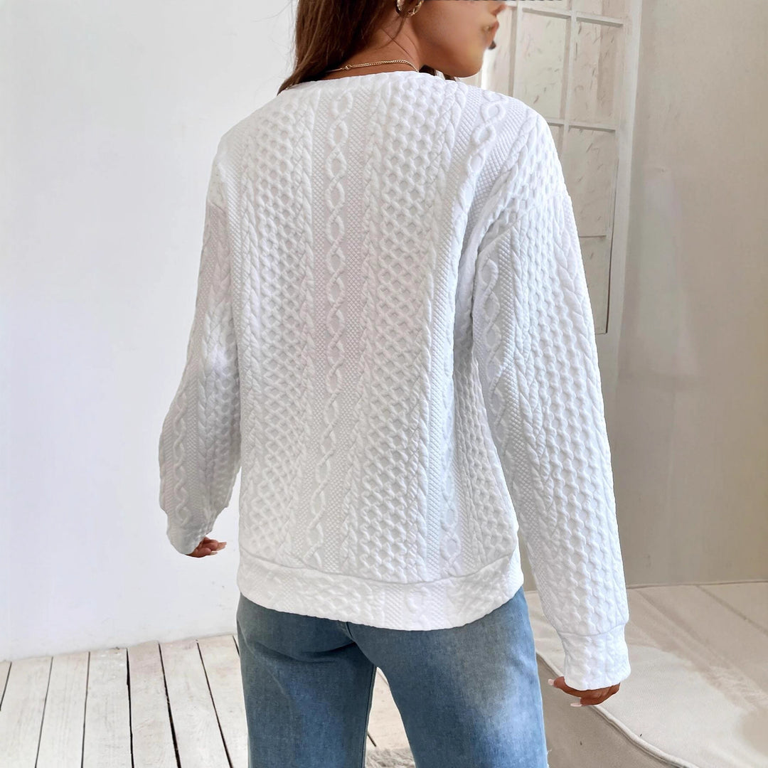 Damen Strickpullover mit strukturierter Oberfläche und lässigem Schnitt EB