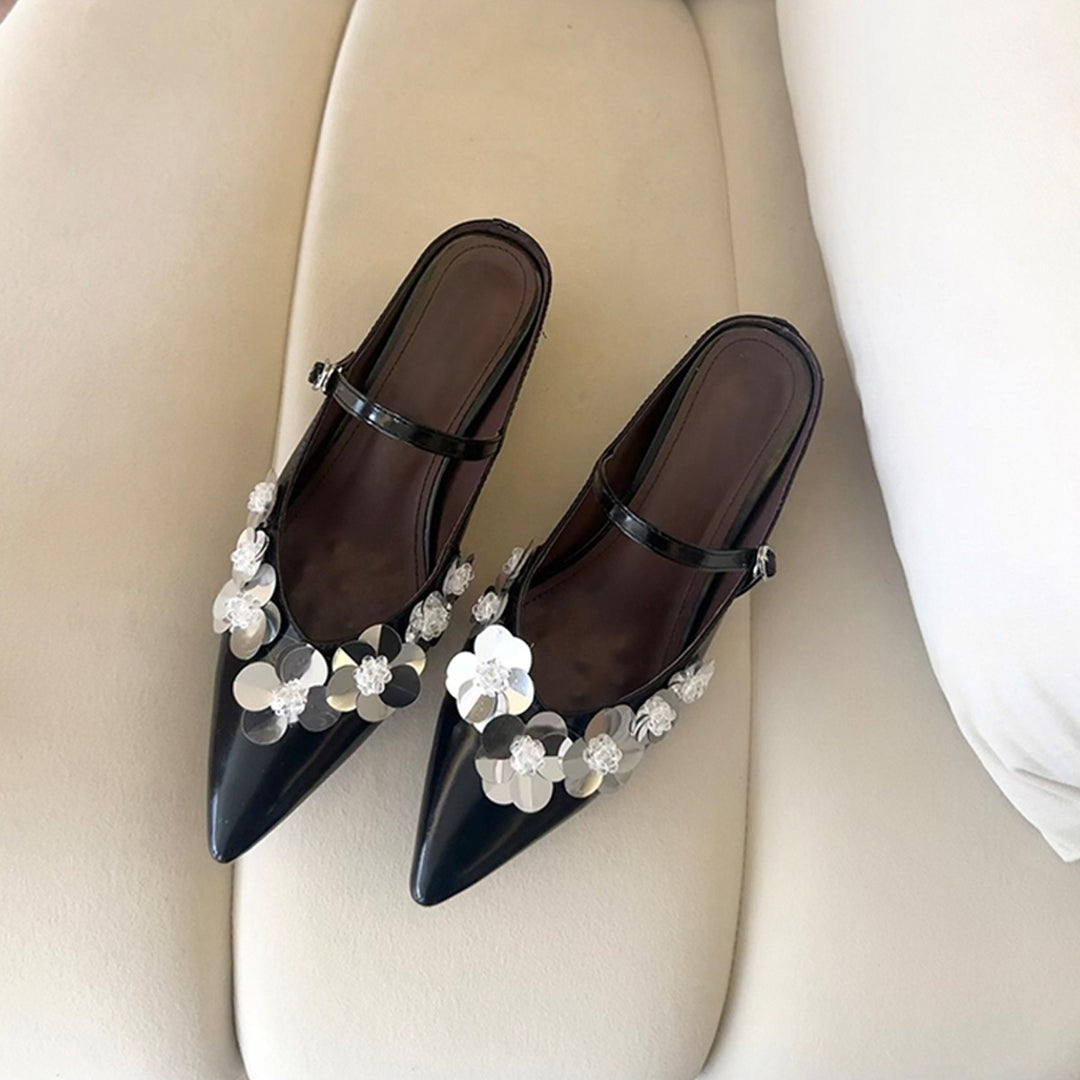 Damen Slingback-Pumps mit floralem Strassbesatz und elegantem Design EB