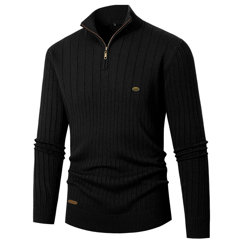 Herren Pullover mit Stehkragen und Feinstrick EB
