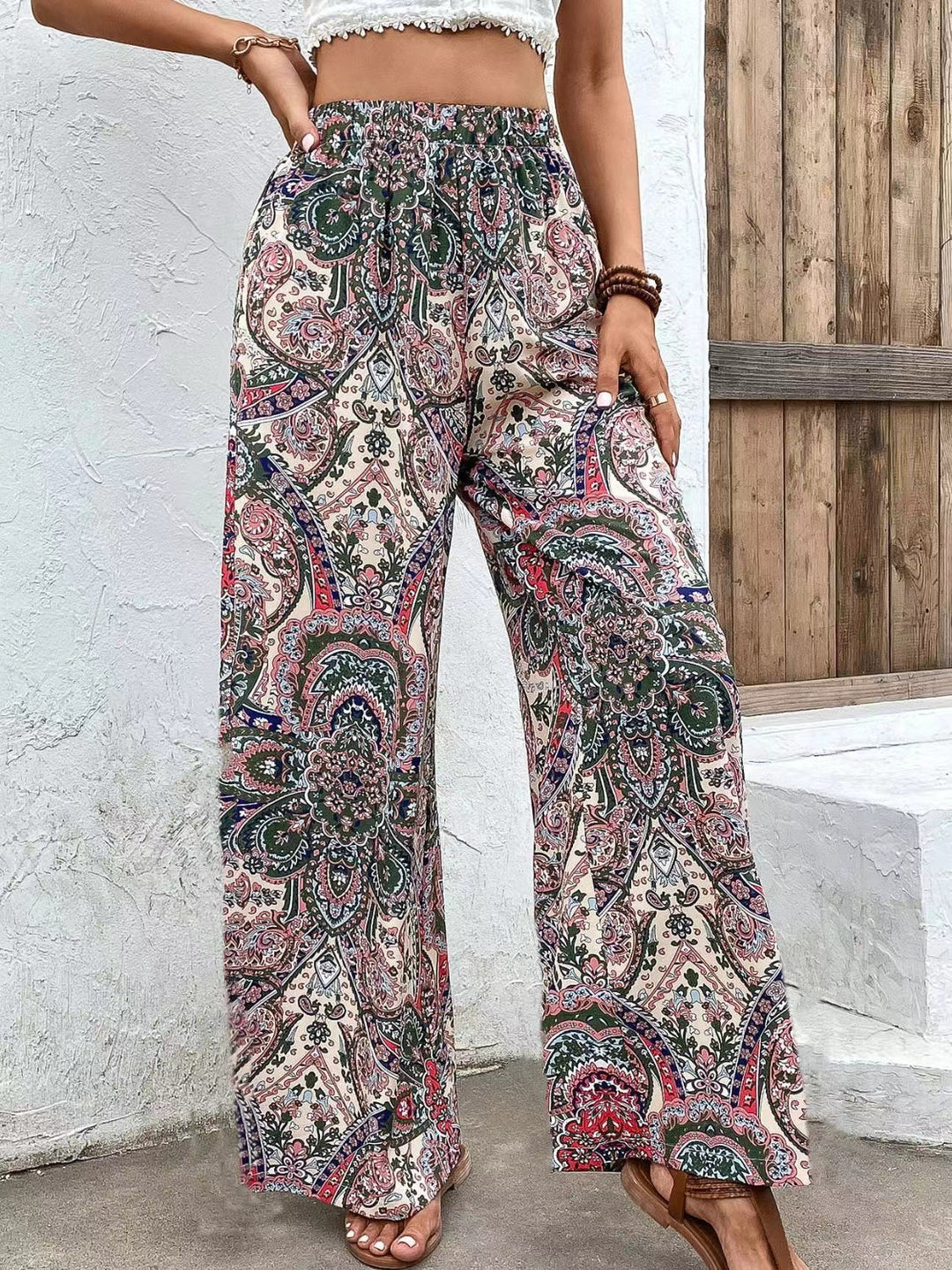 Damen Weite Trendhose im Paisleymuster EB