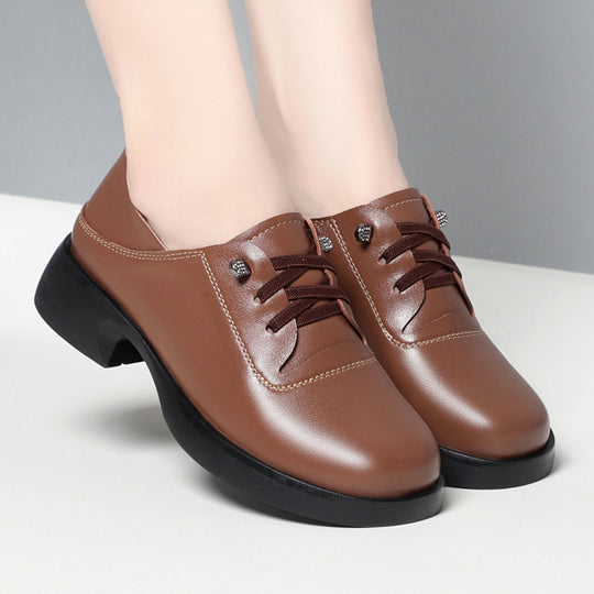 Damen Modische Schnürschuhe mit elegantem Absatz und atmungsaktivem Obermaterial EB