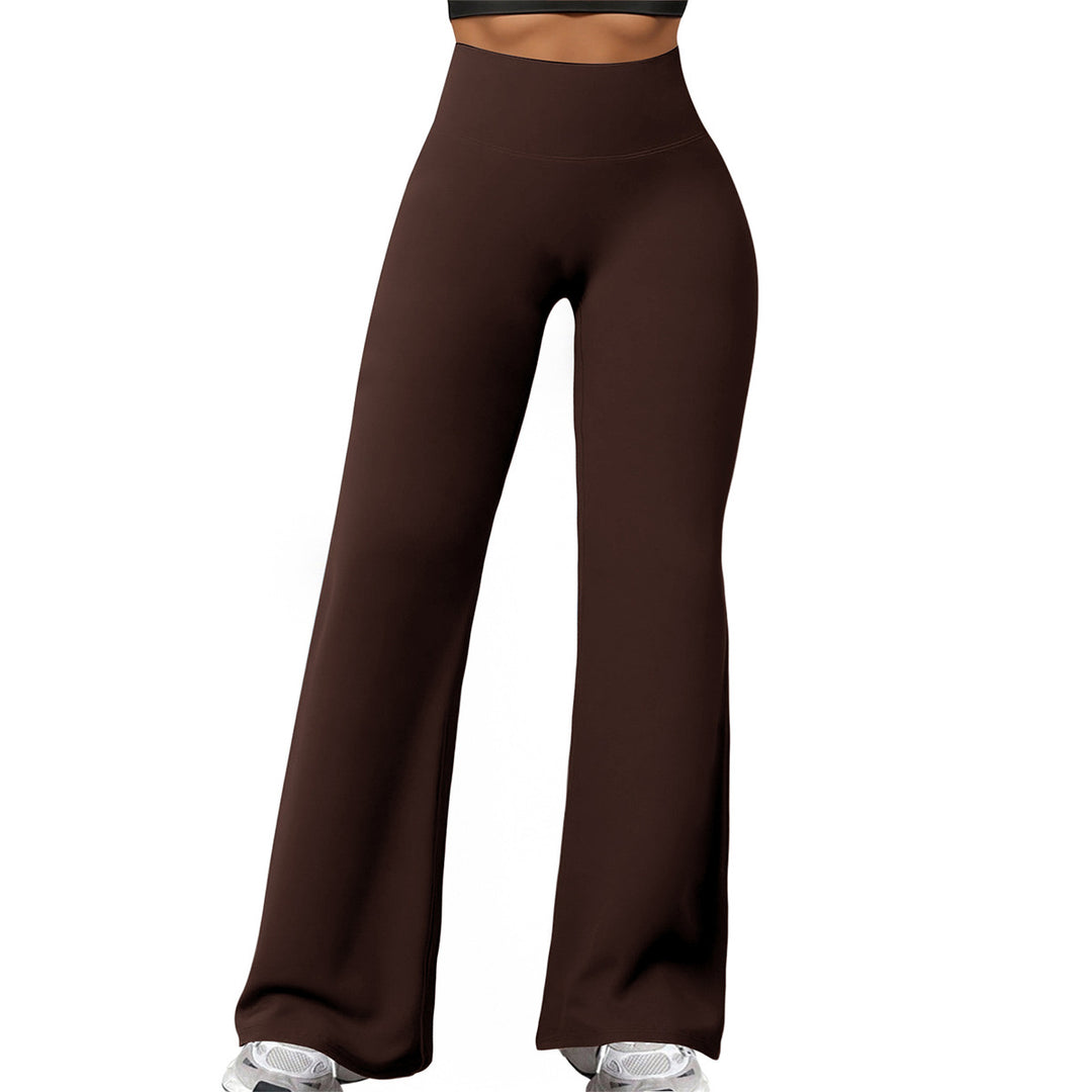 Damen nan hochgeschnittene formende Loungehose mit weitem Schlag und nahtlosem Komfortbund EB